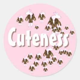 Bunny Cuteness Overload  Classic Round Sticker ラウンドシール