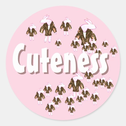 Bunny Cuteness Overload  Classic Round Sticker ラウンドシール (正面)