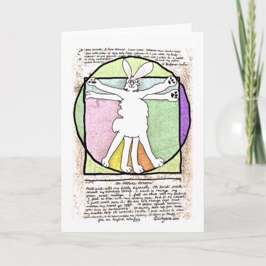 Bunny Da Vinci Greeting and Note Card カード (正面)