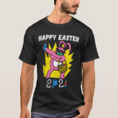 Bunny Dabbing Happy Easter 2021 Bunny Wearing Face Tシャツ (正面)