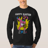 Bunny Dabbing Happy Easter 2021 Bunny Wearing Face Tシャツ (正面)