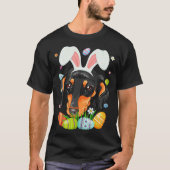 Bunny Dachshund Dog Head Easter Eggs Wiener Easter Tシャツ (正面)