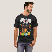 Bunny Dachshund Dog Head Easter Eggs Wiener Easter Tシャツ (正面フル)