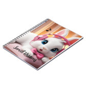 Bunny Dreamer Notebook – Cute Pastel Journal for K ノートブック (左側)
