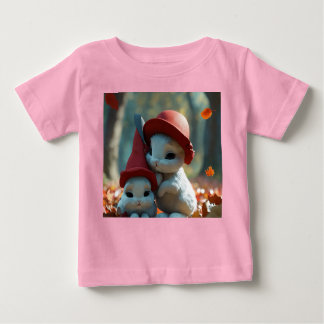 Bunny Duo in PixarスタイルベビーTee ベビーTシャツ