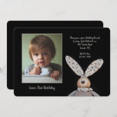 Bunny Earsフォトバースデーパーティー 招待状 (正面/裏面)