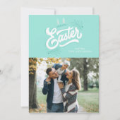 Bunny Ears "Happy Easter" Photo シーズンカード (正面)