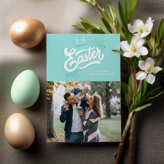 Bunny Ears "Happy Easter" Photo シーズンカード