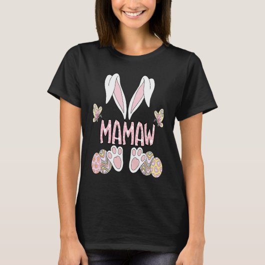 Bunny Ears Mamaw Easter Day Mamaw Bunny Family Mat Tシャツ (正面)