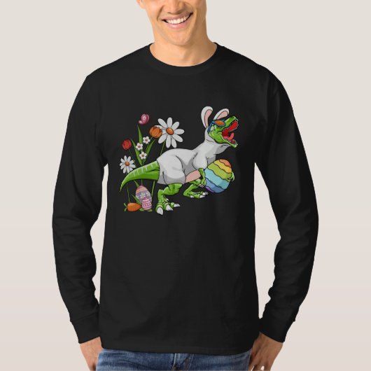 Bunny Easter Basket Stuffers Easter Dinosaur  Boys Tシャツ (正面)