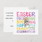 Bunny Easter Card , Personalized Easter funnyBunny シーズンカード (正面/裏面)