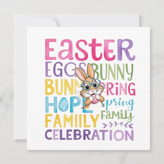 Bunny Easter Card , Personalized Easter funnyBunny シーズンカード (正面)