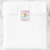 Bunny Easter Card , Personalized Easter funnyBunny スクエアシール (バッグ)