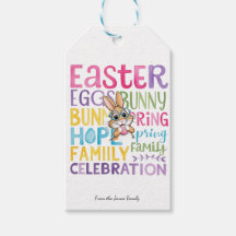 Bunny Easter Gift Tag, Personalized EasterBunny
