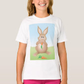 Bunny Eating Carrot Adorable Rabbit Tシャツ (正面)