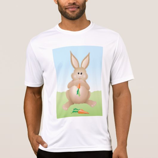 Bunny Eating Carrot Adorable Rabbit Tシャツ (正面)