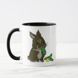 Bunny eating dandelion マグカップ