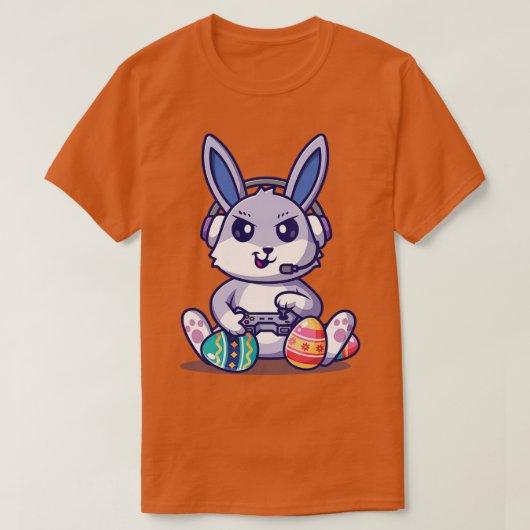 Bunny Egg おもしろい bunny Boyビデオゲー遊ムキッズHap Tシャツ (デザイン正面)