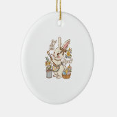 Bunny Egg But Did You Dye Funny Cute Easter Rabbit セラミックオーナメント (右)