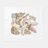 Bunny Egg But Did You Dye Funny Cute Easter Rabbit フリースブランケット (正面(横))
