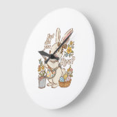 Bunny Egg But Did You Dye Funny Cute Easter Rabbit ラージ壁時計 (傾斜)