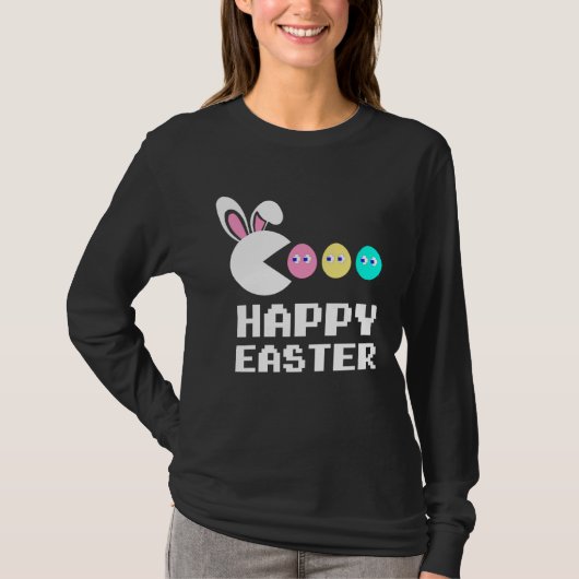 Bunny Egg Hunting Happy Easter Day For Kids Girls Tシャツ (正面)