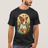 Bunny Eggs Dog on Easter Jack Russell Terrier Tシャツ (正面)