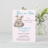 Bunny embroidered Easter BRUNCH & HUNT 招待状 (スタンド正面)