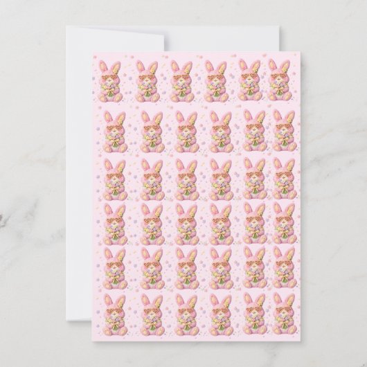 Bunny Embroidered Easter BRUNCH & HUNT 招待状 (裏面)