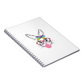 Bunny Face Bubblegum Blowing Glasses Headband Happ ノートブック (右側)