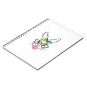 Bunny Face Bubblegum Blowing Glasses Headband Happ ノートブック (左側)