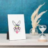 Bunny Face Bubblegum Blowing Glasses Headband Happ フォトプラーク (側面)