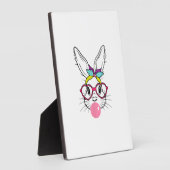 Bunny Face Bubblegum Blowing Glasses Headband Happ フォトプラーク (側面)
