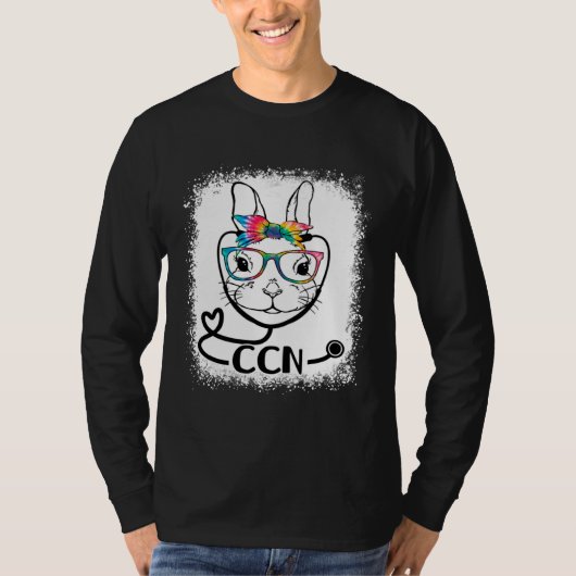 Bunny Face CCN Glasses Nurse Easter Day Tシャツ (正面)