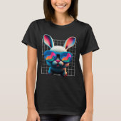 Bunny face Cool Easter Bunny with Glasses Easter 1 Tシャツ (正面)