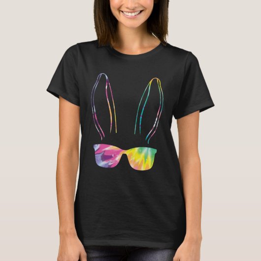 Bunny face Cool Easter Bunny with Glasses Easter   Tシャツ (正面)