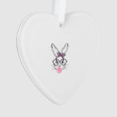 Bunny Face Leopard Glasses Bubble Gum Easter Day G オーナメント (正面)