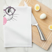 Bunny Face Leopard Glasses Bubble Gum Easter Day G キッチンタオル (四つ折り)