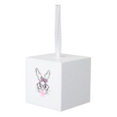 Bunny Face Leopard Glasses Bubble Gum Easter Day G キューブオーナメント (裏面アングル)