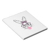 Bunny Face Leopard Glasses Bubble Gum Easter Day G ノートパッド (アングル)