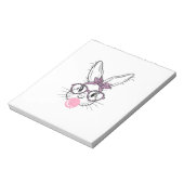 Bunny Face Leopard Glasses Bubble Gum Easter Day G ノートパッド (回転)