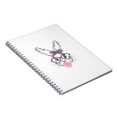 Bunny Face Leopard Glasses Bubble Gum Easter Day G ノートブック (右側)