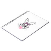 Bunny Face Leopard Glasses Bubble Gum Easter Day G ノートブック (左側)
