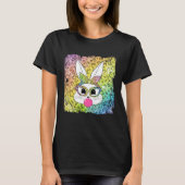Bunny Face Leopard Glasses Bubble Gum Easter Day G Tシャツ (正面)