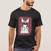 Bunny Face Leopard Pink Glasses Easter Day 2022 Wo Tシャツ (正面)