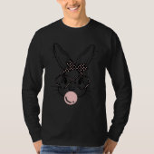 Bunny Face Polka Dots Glasses Bubble Gum Easter Da Tシャツ (正面)