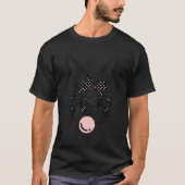 Bunny Face Polka Dots Glasses Bubble Gum Easter Da Tシャツ (正面)