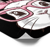 Bunny Face With Pink Sungles Bow Tie Easter Day Gi ポスター (角)