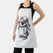 Bunny Face With Sunglasses Cap Easter Day for Boys エプロン (インサイチュ)