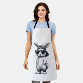 Bunny Face with Sunglasses Cap Easter Day for Boys エプロン (着用した状態)